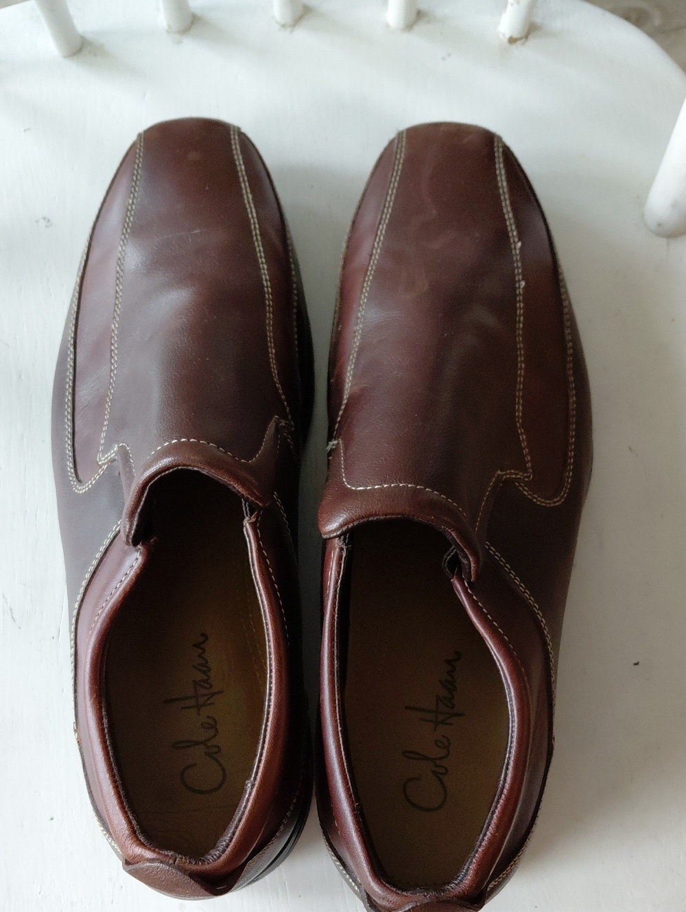 Cole Haan Men's Dark Brown Leather Slip-On Loafers